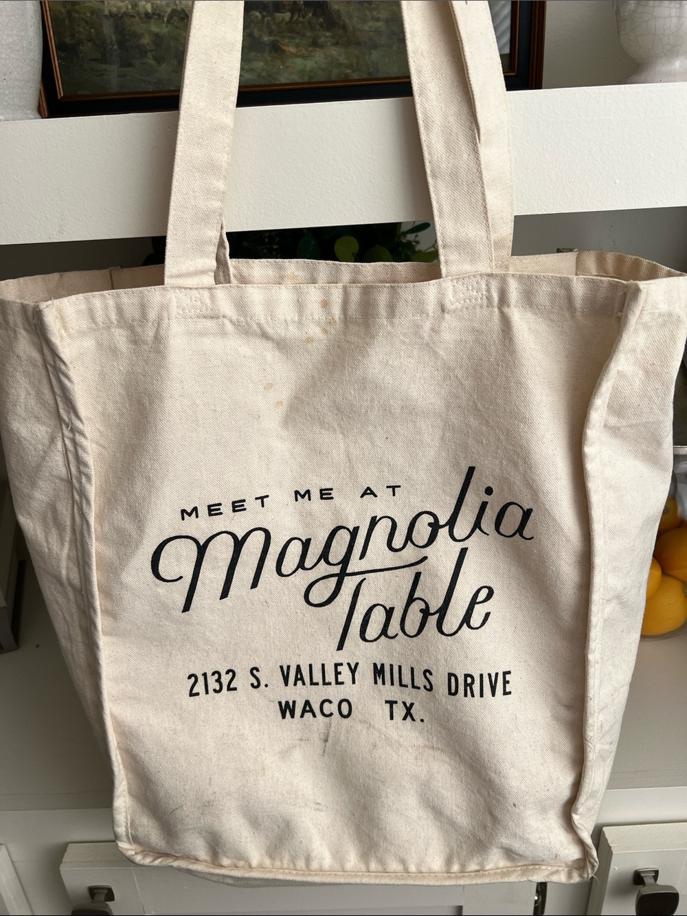 Canvas Tote Bag with Printed Text